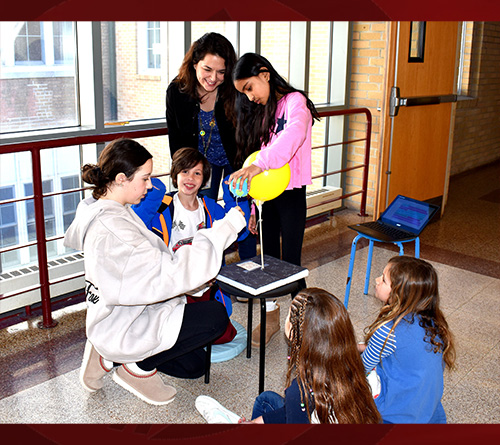 Ribbon Cutting at Library with the students