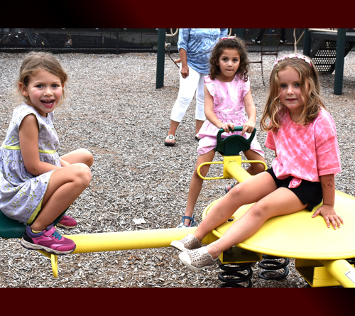 Students plays in playground