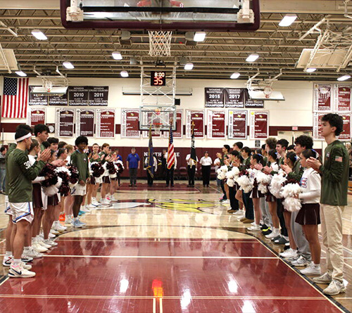 viking boys line up to show respect