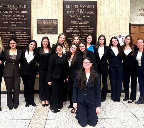 students at supreme court for mock trial